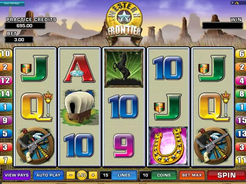 Western Frontier Slots made by Microgaming - Main Screen Reels