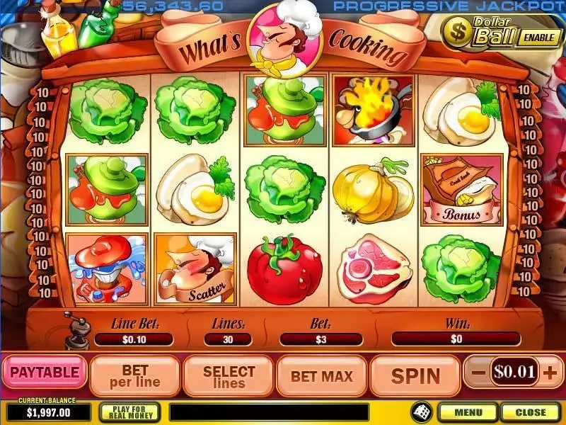 What's Cooking Slots made by PlayTech - Main Screen Reels