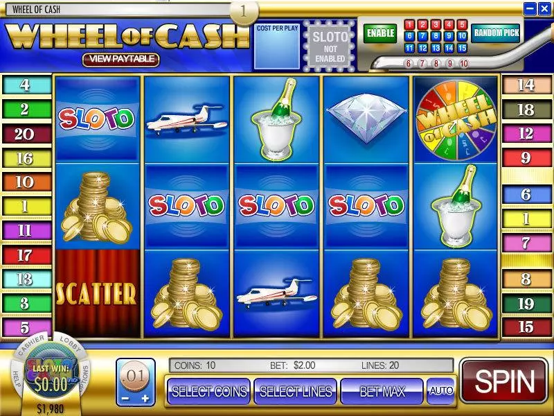 Wheel of Cash Slots made by Rival - Main Screen Reels