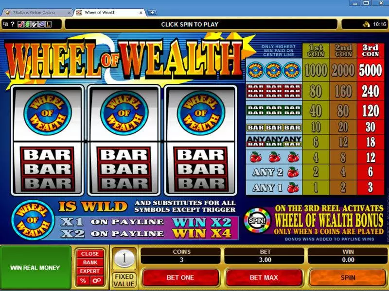 Wheel of Wealth Slots made by Microgaming - Main Screen Reels