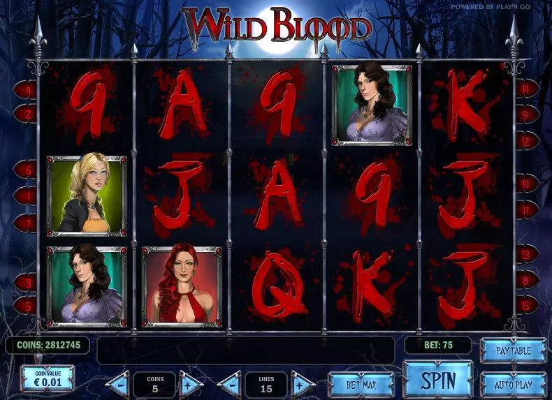 Wild Blood Slots made by Play'n GO - Main Screen Reels
