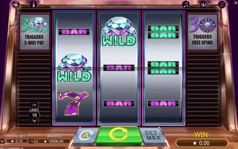 Wild Diamond 7x Slots made by Booming Games - Main Screen Reels