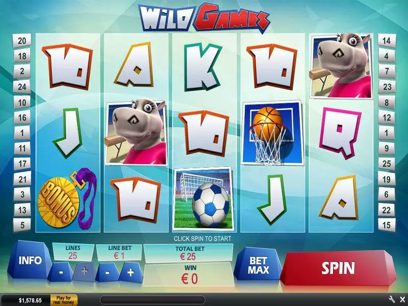 Wild Games Slots made by PlayTech - Main Screen Reels