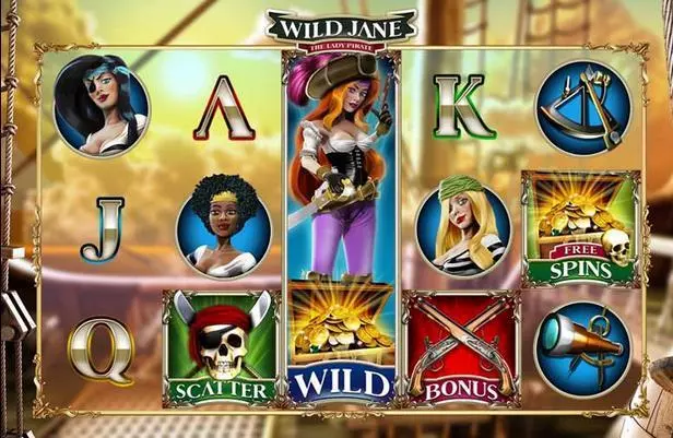 Wild Jane, the Lady Pirate Slots made by Leander Games - Main Screen Reels