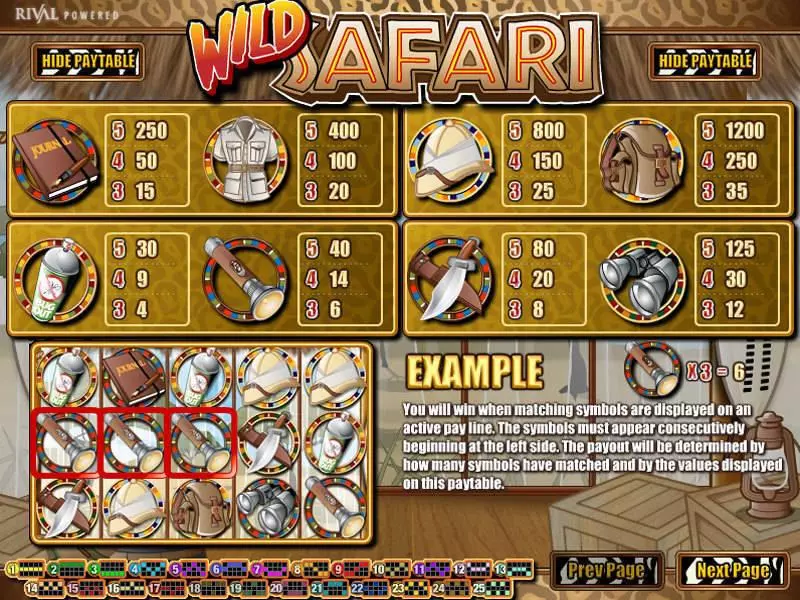Wild Safari Slots made by Rival - Info and Rules