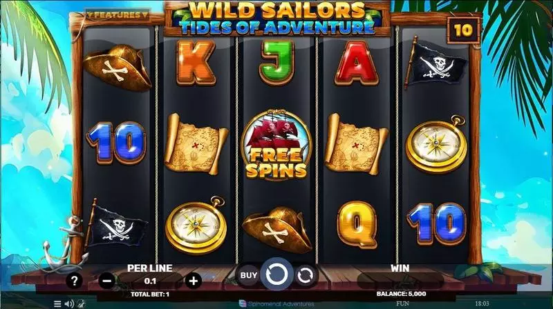 Wild Sailors – Tides Of Adventure Slots made by Spinomenal - Main Screen Reels