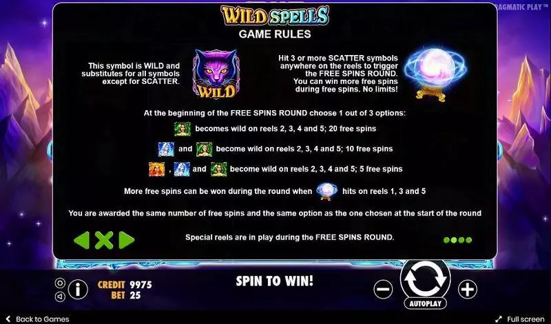 Wild Spells Slots made by Pragmatic Play - Bonus 1
