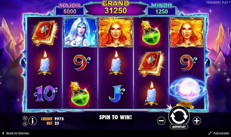 Wild Spells Slots made by Pragmatic Play - Introduction Screen