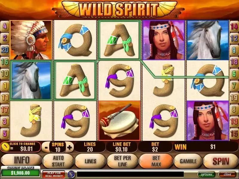 Wild Spirit Slots made by PlayTech - Main Screen Reels