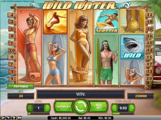 Wild Water Slots made by NetEnt - Main Screen Reels