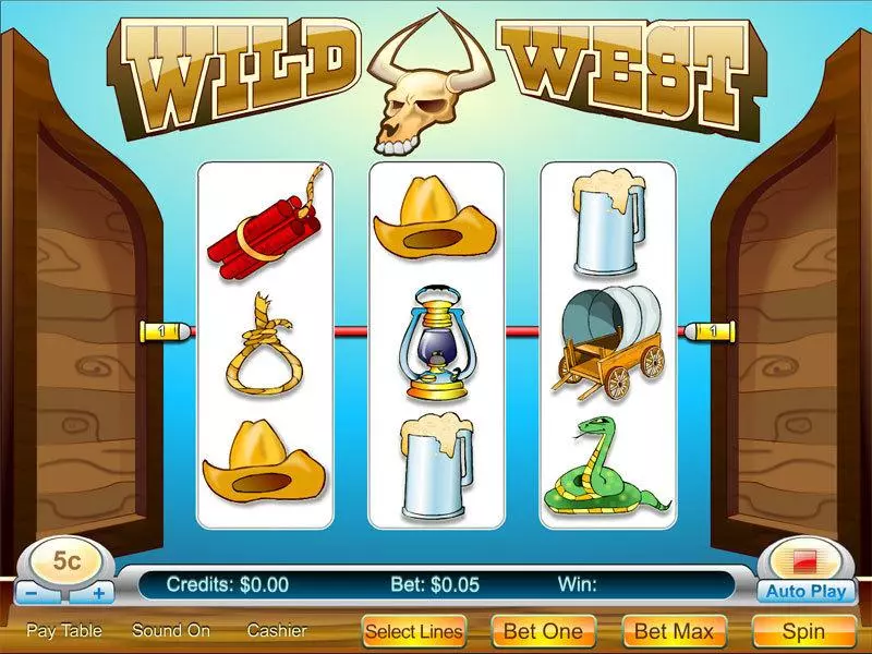 Wild West 3-reel Slots made by Byworth - Main Screen Reels