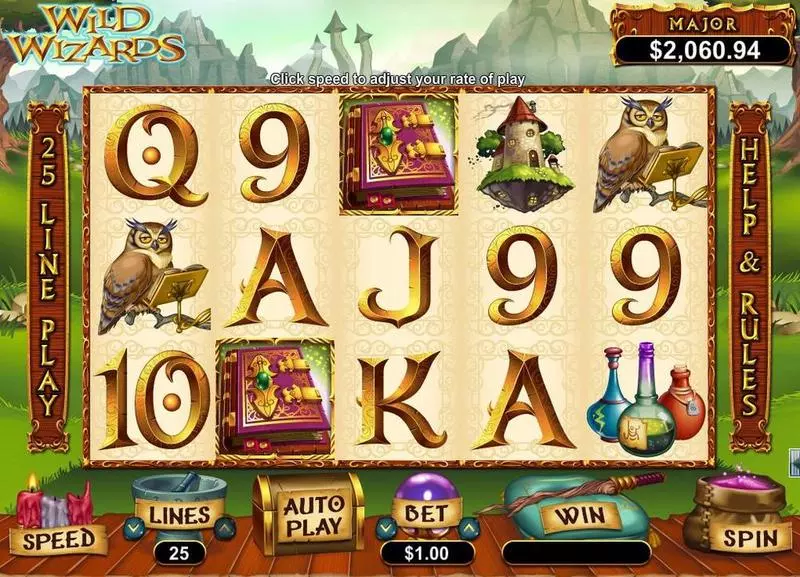 Wild Wizards Slots made by RTG - Main Screen Reels
