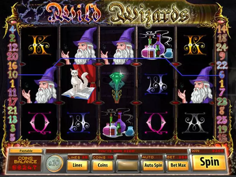 Wild Wizards Slots made by Saucify - Main Screen Reels