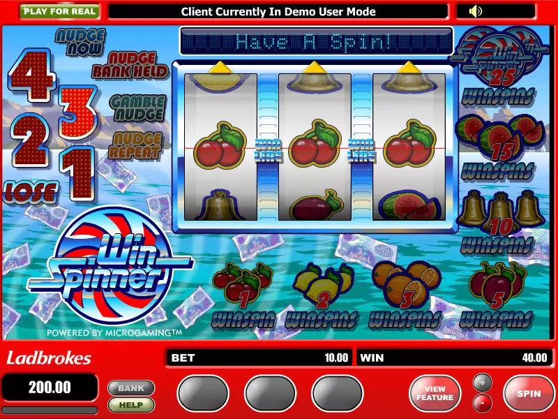 Win Spinner Slots made by Microgaming - Main Screen Reels