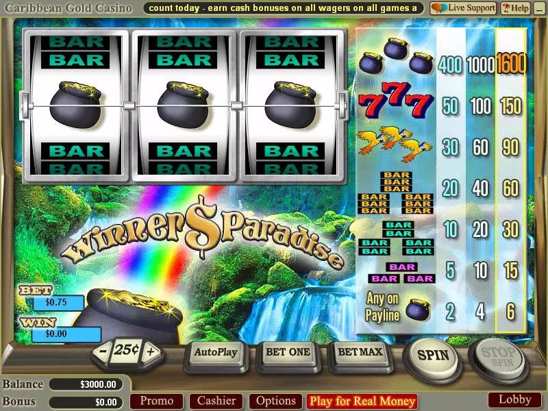 Winners Paradise Slots made by Vegas Technology - Main Screen Reels
