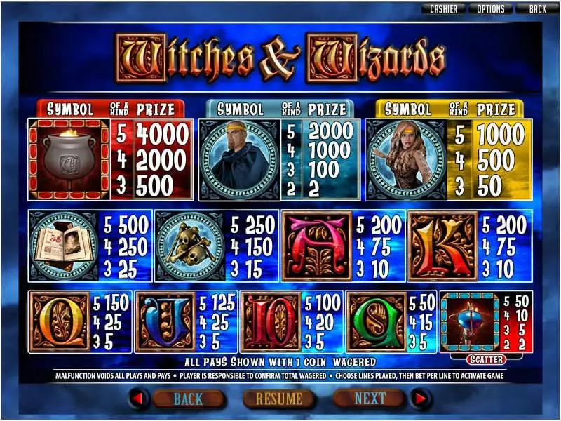 Witches and Wizards Slots made by RTG - Info and Rules