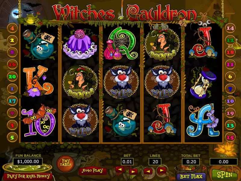 Witches Cauldron Slots made by Topgame - Main Screen Reels