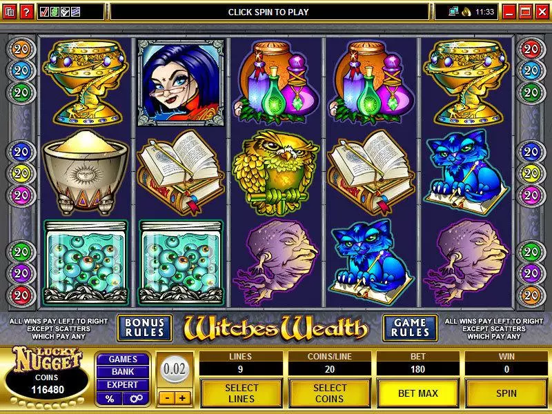 Witches Wealth Slots made by Microgaming - Main Screen Reels