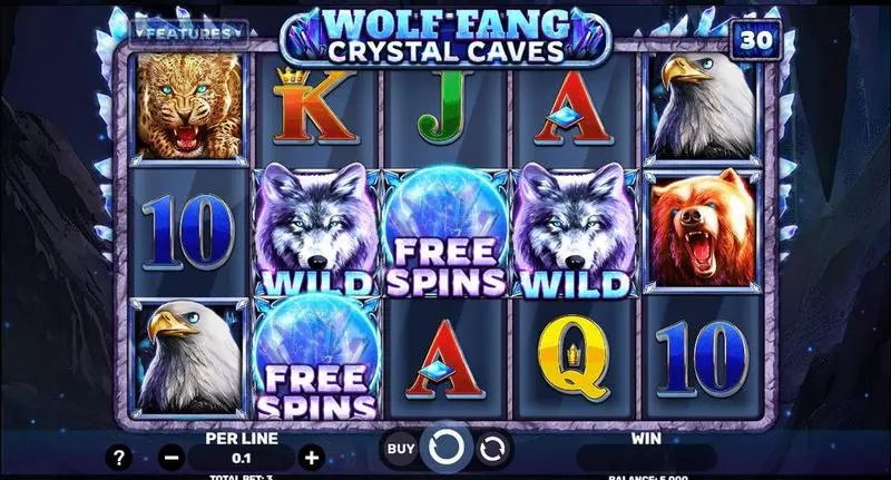 Wolf Fang – Crystal Caves Slots made by Spinomenal - Main Screen Reels