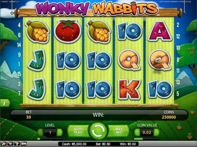 Wonky Wabbits Slots made by NetEnt - Main Screen Reels