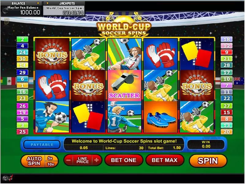 World Cup Soccer Spins Slots made by GamesOS - Main Screen Reels