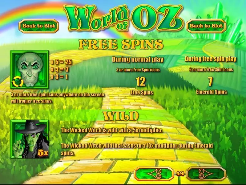 World of Oz Slots made by Rival - Info and Rules