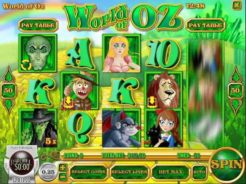 World of Oz Slots made by Rival - Main Screen Reels