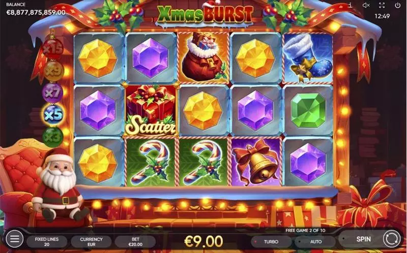 Xmas Burst Slots made by Endorphina - Main Screen Reels