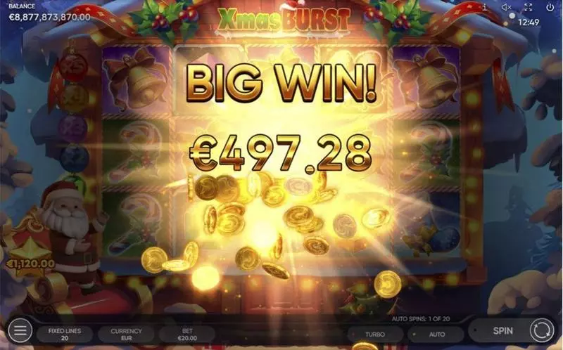 Xmas Burst Slots made by Endorphina - Winning Screenshot