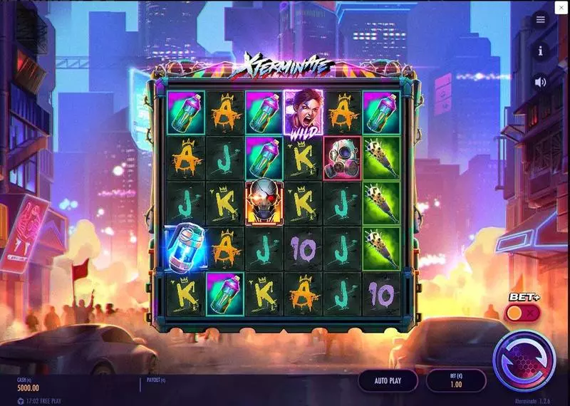 Xterminate Slots made by Thunderkick - Main Screen Reels