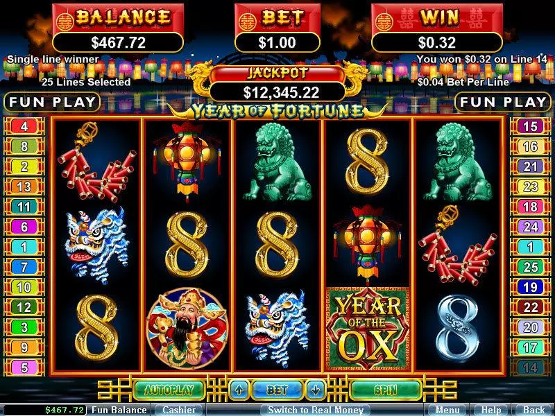 Year of Fortune Slots made by RTG - Main Screen Reels