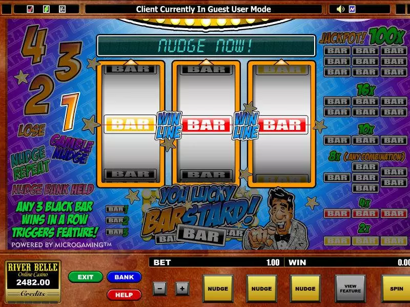 You Lucky Barstard Slots made by Microgaming - Main Screen Reels