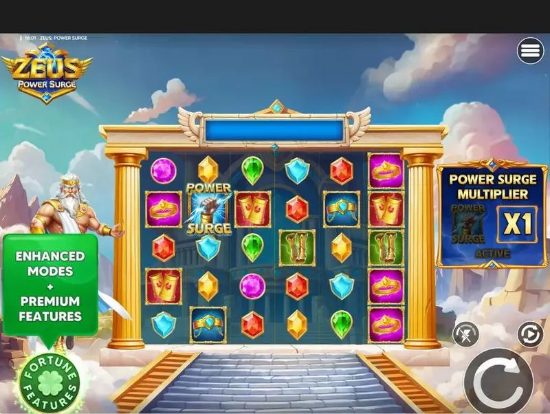 Zeus - Power Surge Slots made by Four Leaf Gaming - Main Screen Reels
