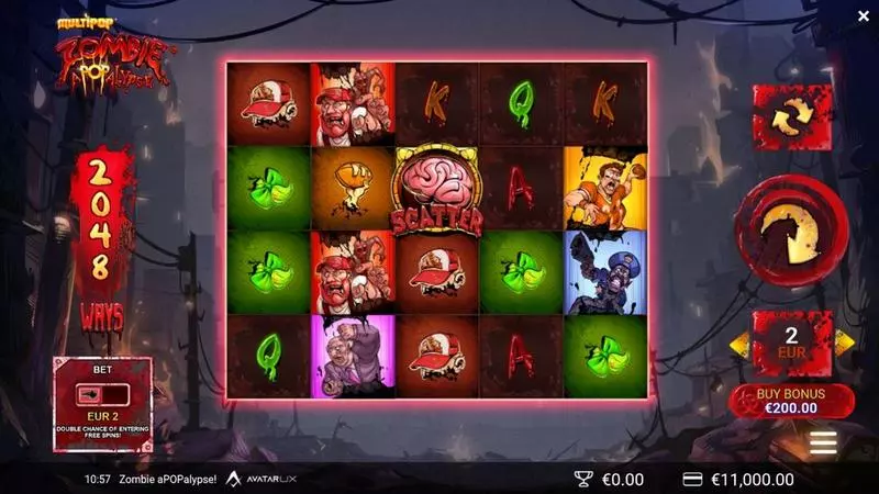Zombie aPOPalypse Slots made by AvatarUX - Main Screen Reels