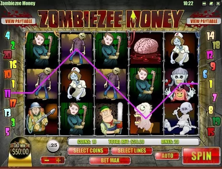 Zombiezee Money Slots made by Rival - Introduction Screen