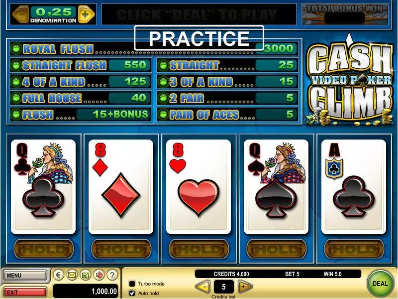 Cash Climb Poker made by GTECH - Introduction Screen