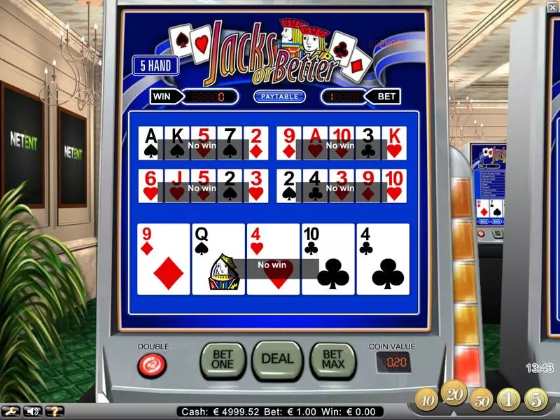 Classic Jacks or Better 5 Hand Poker made by NetEnt - Introduction Screen